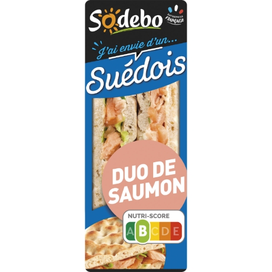 Sandwichs club pain suédois duo de saumon SODEBO