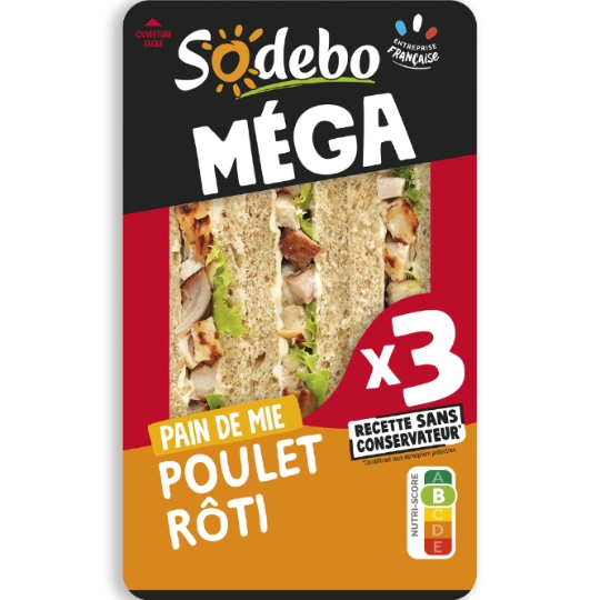 Sandwich Club Poulet Rôti Mayo Légère SODEBO