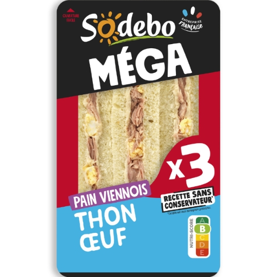 Sandwichs club pain viennois thon œuf SODEBO