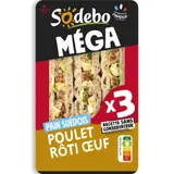 Sandwichs club pain suédois poulet rôti œuf SODEBO