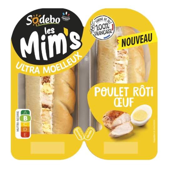 Sandwich Encas Pain Viennois Poulet Oeuf Mayonnaise SODEBO