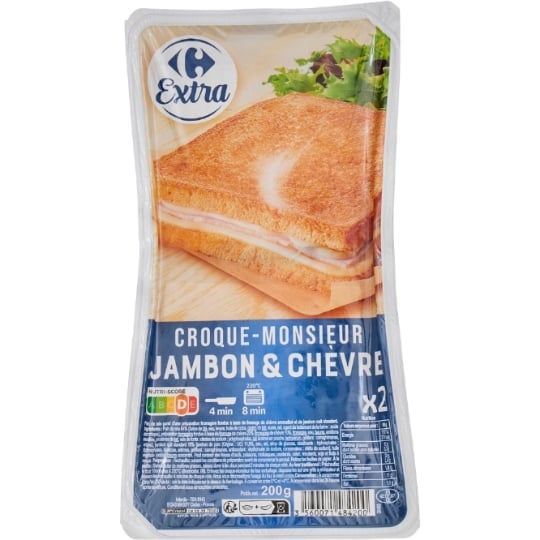 Croque-monsieur jambon & chèvre CARREFOUR EXTRA