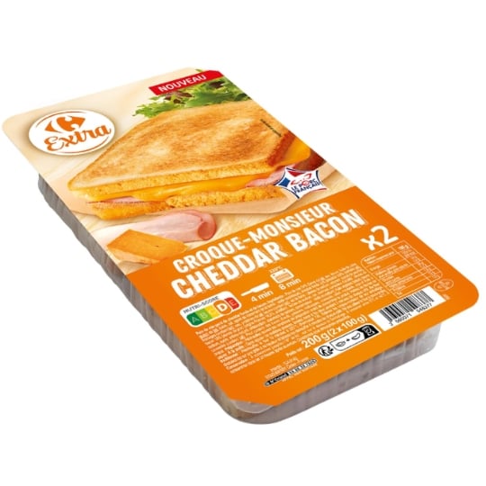 croque-monsieur cheddar bacon CARREFOUR EXTRA