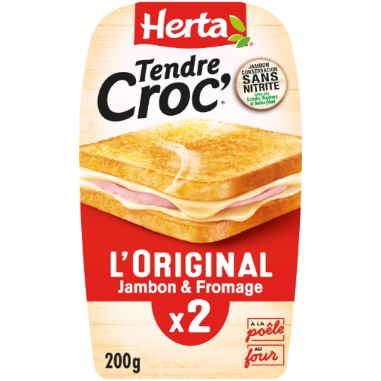 Croque-Monsieur Jambon Fromage Sans Nitrite - Tendre Croc' HERTA
