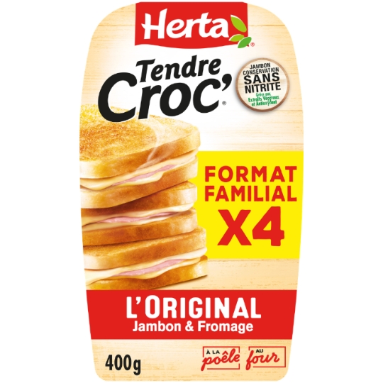Croque-Monsieur Jambon Fromage Sans Nitrite - Tendre Croc' HERTA