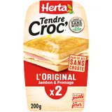 Croque-Monsieur Sans Croûte Jambon Fromage Sans Nitrite - Tendre Croc' HERTA