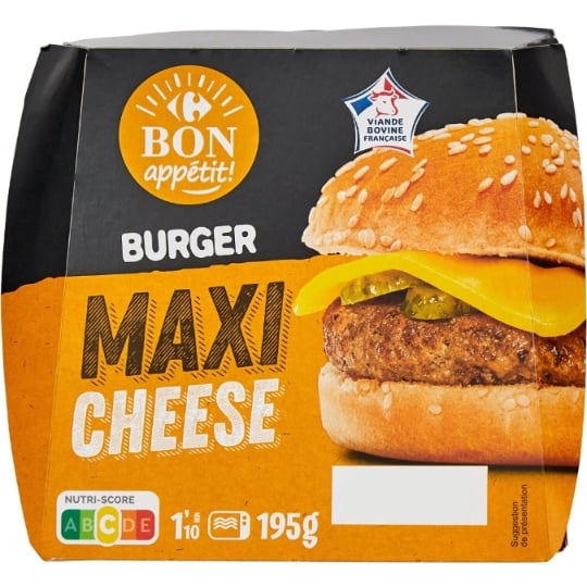 Burger maxi Cheese CARREFOUR BON APPETIT !
