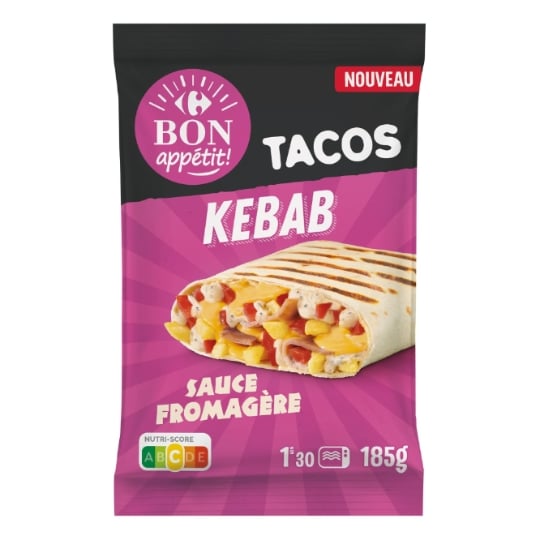 Tacos kebab sauce fromagère CARREFOUR BON APPETIT !