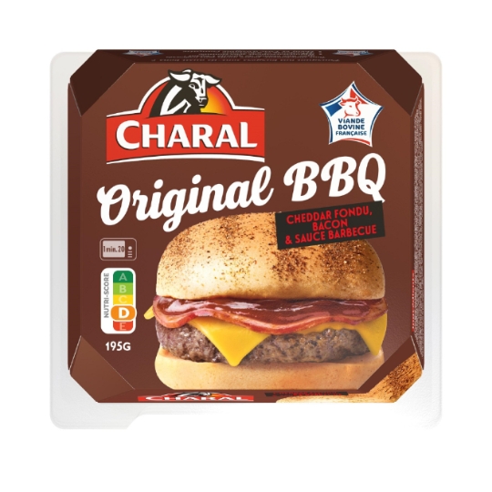 Brurger BBQ Cheddar Fondu, Bacon & Sauce Barbecue CHARAL