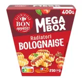 Plat cuisiné radiatori bolognaise CARREFOUR BON APPETIT !