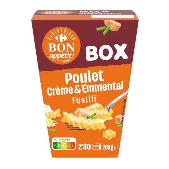 Plat cuisiné Fusilli poulet crème CARREFOUR BON APPETIT !