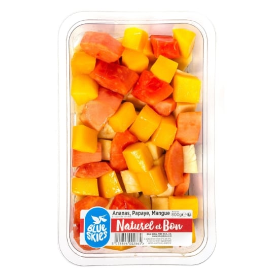 Salade de fruits ananas, papaye et mangue BLUE SKIES