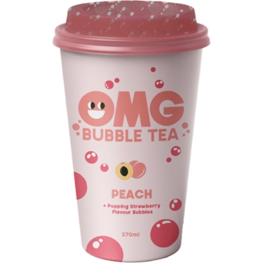 Boisson Bubble Thé Pêche Fraise OMG BUBBLE TEA