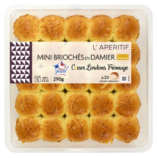 Damier Brioché Cœur Fondant Lardons Fromage MIX BUFFET