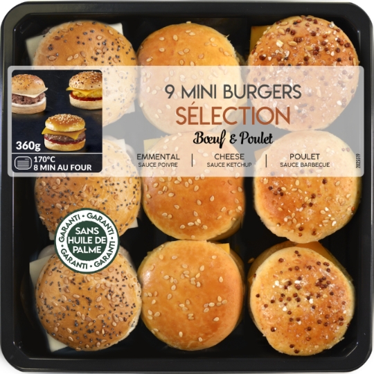 Assortiment de 9 mini burgers MIX BUFFET