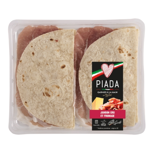 Galettes Piada jambon cru et fromage CORTE DEL GUSTO