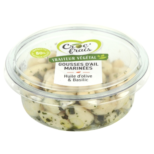 Gousses d'Ail Marinées Huile d'Olive & Basilic CROC'FRAIS