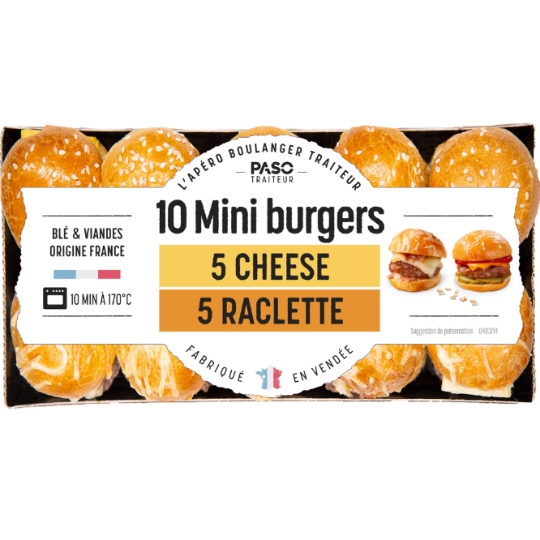 Mini Burgers Cheese et Raclette PASO TRAITEUR