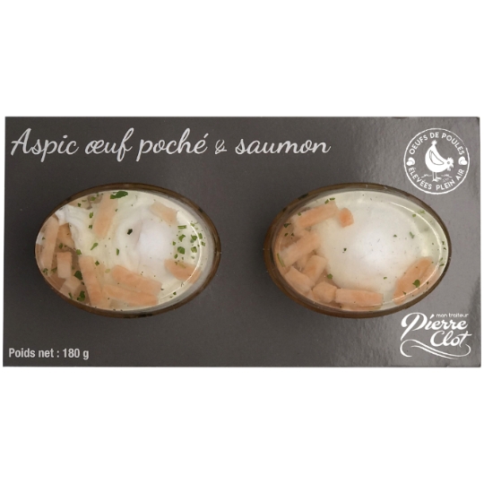 Aspic œuf poche saumon fumé