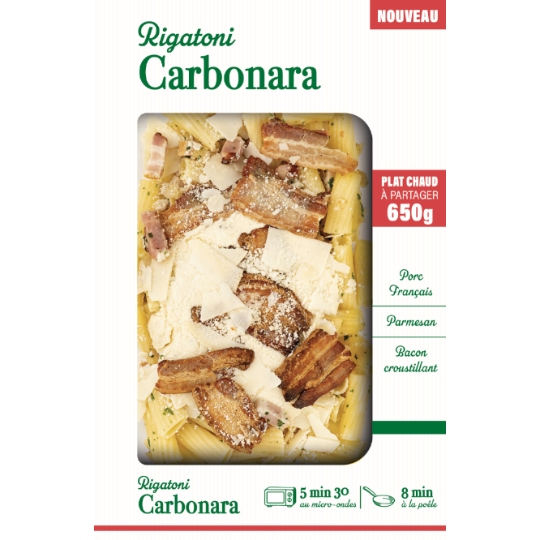 Plat Cuisiné Rigatoni Carbonara Parmesan Bacon Croustillant MIX BUFFET