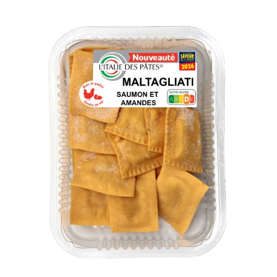 Pâtes Fraîches Maltagliati au Saumon et Amandes L'ITALIE DES PATES