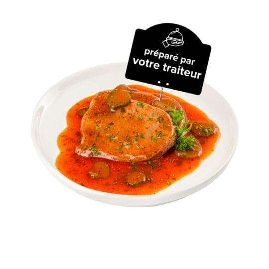 Plat cuisiné langue de boeuf sauce piquante