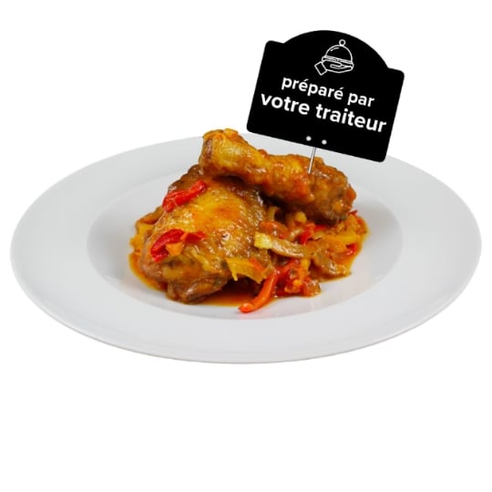 Plat cuisiné poulet basquaise