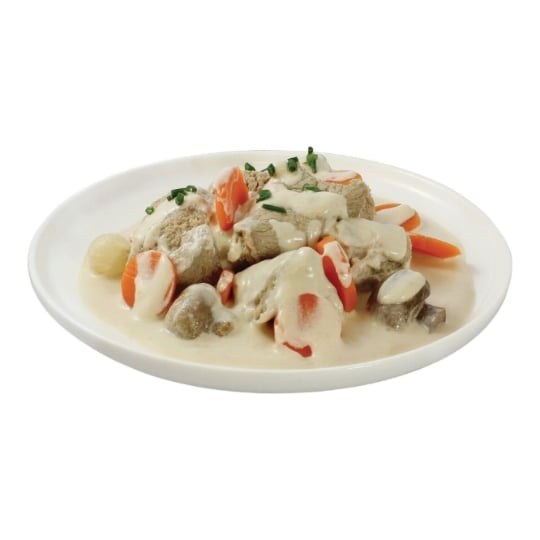 Plat cuisiné blanquette de veau à l'ancienne