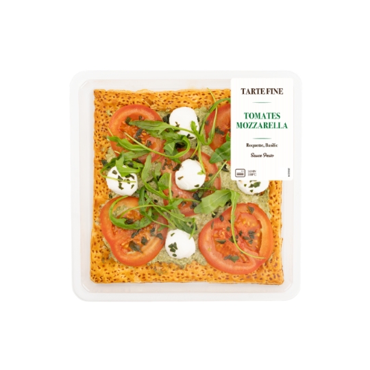 Tarte Fine Garnie de Tomates, de Mozzarella d'une Sauce Pesto de Roquette et Basilic MIX BUFFET