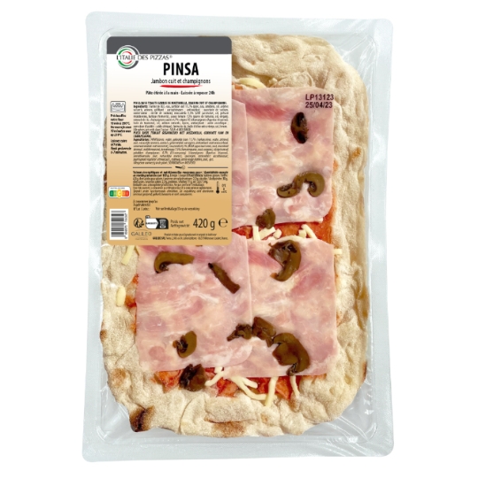 Pinsa jambon cuit et champignons L'ITALIE DES PIZZAS