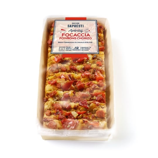 Focaccia poivrons chorizo MAISON SAPRESTI