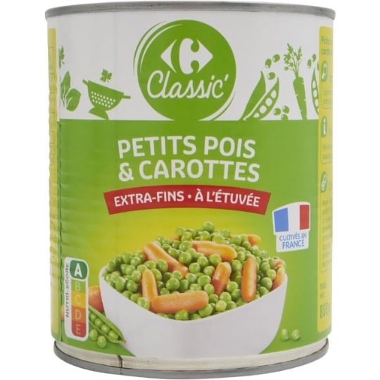 Petits pois carottes extra-fins CARREFOUR CLASSIC'