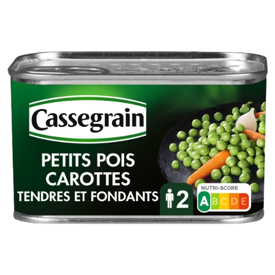 Petits pois carottes tendres et fondants CASSEGRAIN