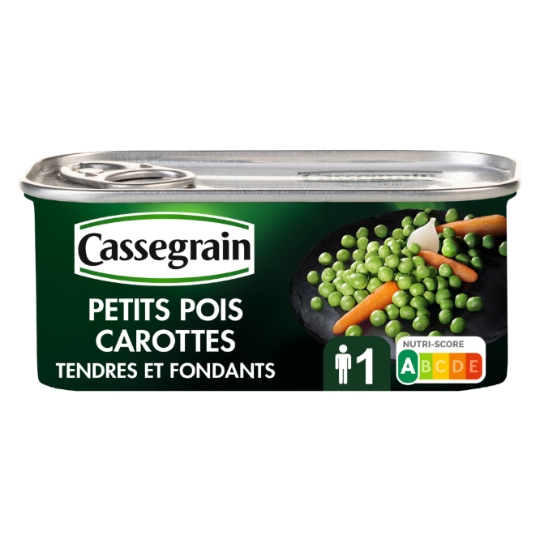 Petits pois carottes tendres et fondants CASSEGRAIN