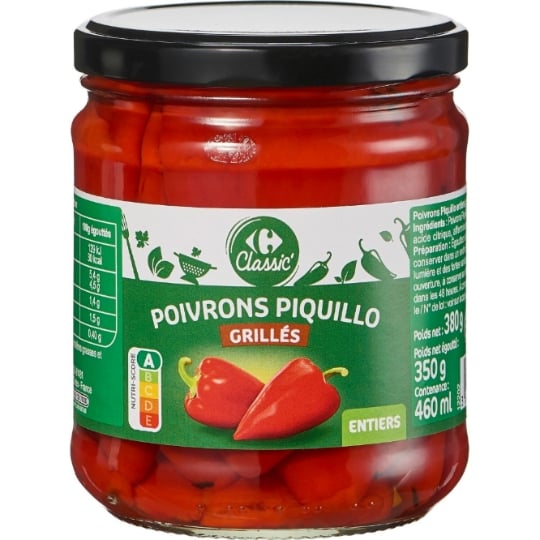 Poivrons Piquillo entiers grillés CARREFOUR CLASSIC'