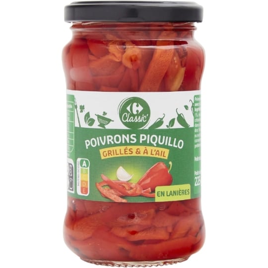 Poivrons grillés à l'ail lanières CARREFOUR CLASSIC'