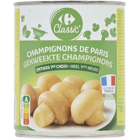 Champignons de Paris Entiers 1er Choix CARREFOUR CLASSIC'