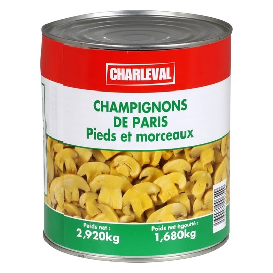 Champignons de Paris pieds et morceaux CHARLEVAL