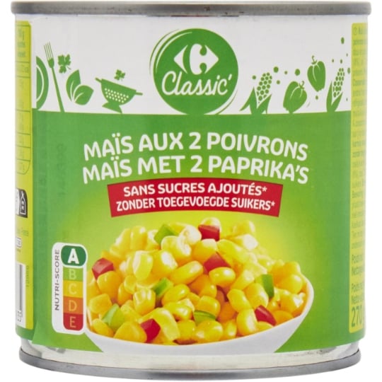 Maïs doux aux 2 poivrons CARREFOUR CLASSIC'