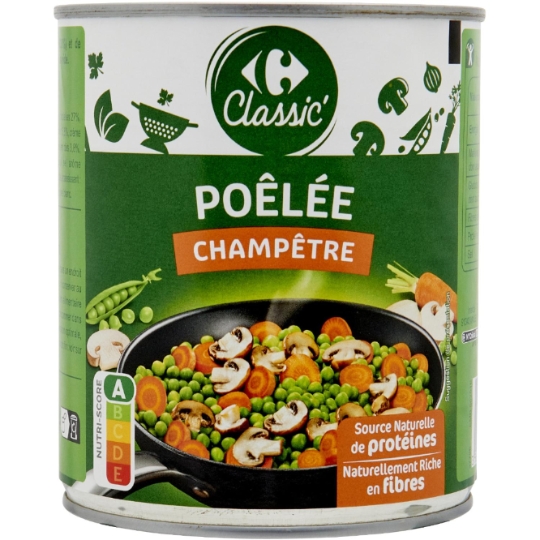 Poêlée champêtre - Mélange de légumes et champignons cuisinés Champêtre Mélange de légumes et champignons cuisinés CARREFOUR CLASSIC'