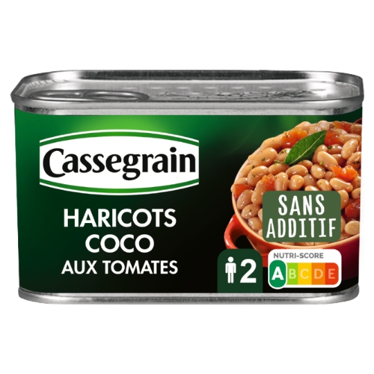 Haricots coco  cuisinés à la tomate, laurier et sauje CASSEGRAIN