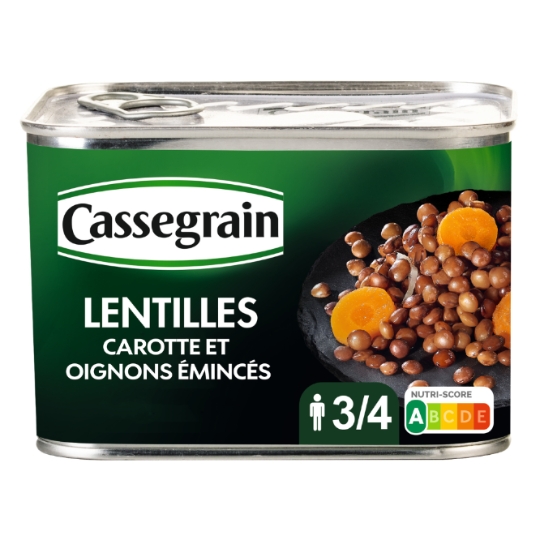 Lentilles préparées tendres et fondantes CASSEGRAIN