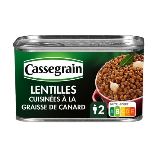 Lentilles cuisinées façon sud-ouest CASSEGRAIN