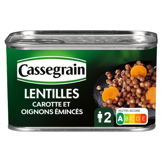 Lentilles préparées tendres et fondantes CASSEGRAIN