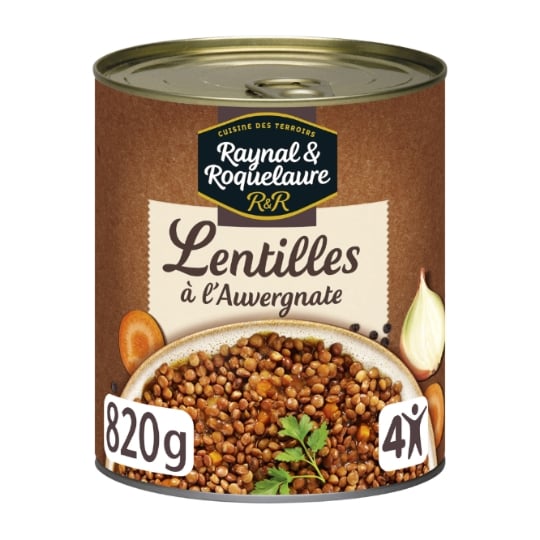 Plat familial Lentilles cuisinées RAYNAL ET ROQUELAURE