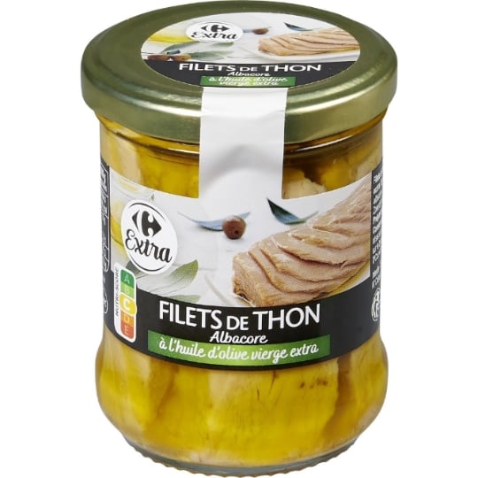 Filets de Thon Alabcore à l'Huile d'Olive Vierge Extra CARREFOUR