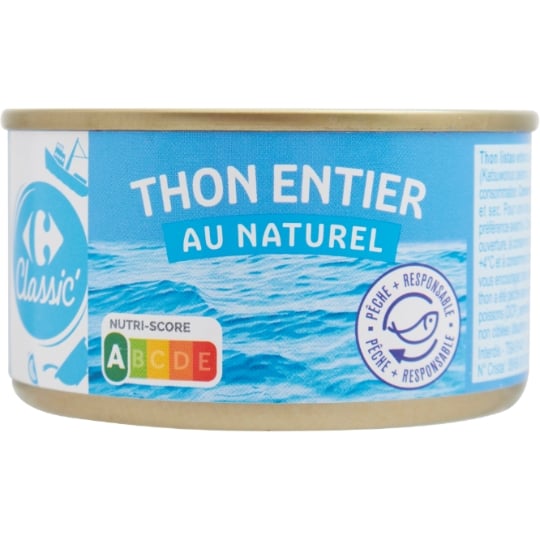 Thon Entier au Naturel CARREFOUR CLASSIC'