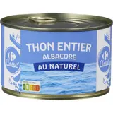 Thon Entier Albacore au Naturel CARREFOUR CLASSIC'