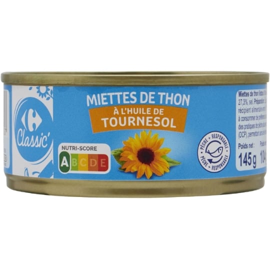 Miettes de Thon à l'Huile de Tournesol CARREFOUR CLASSIC'
