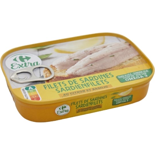 Filets de Sardines Citron Basilic CARREFOUR CLASSIC'